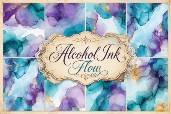 Alcohol Ink Flow: Dynamic Digital Paper for Modern Crafts