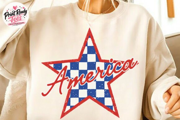 America Star Patch PNG: Stylish 4th of July Design Asset
