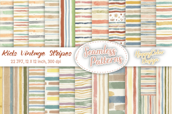 Charming Patterns for Modern Nostalgia: Kids Vintage Stripes