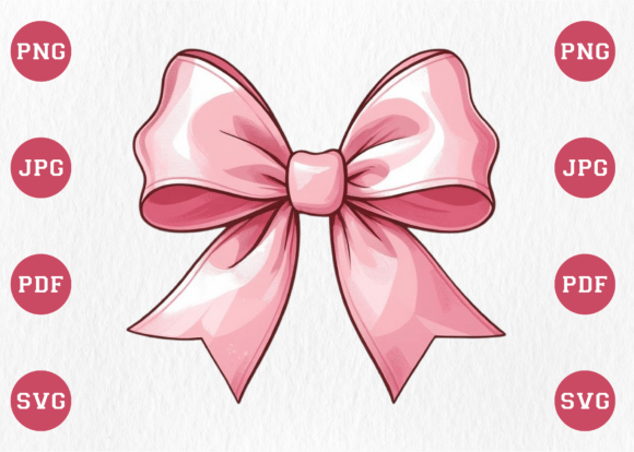 Charming Pink Bow PNG Clipart for Girl Baby Shower Designs