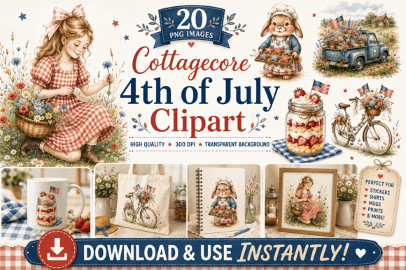 Cottagecore 4th of July | Patriotic PNG