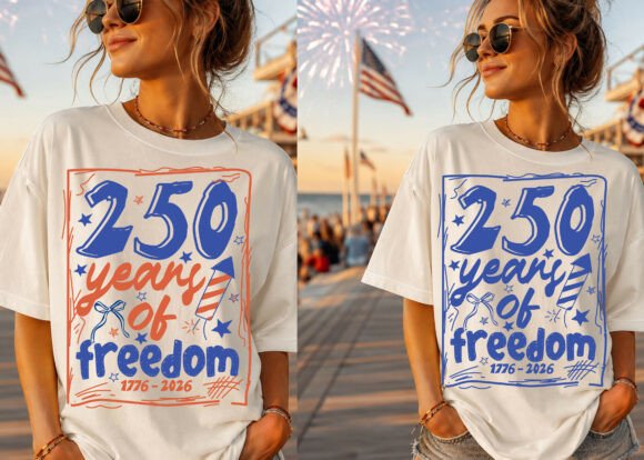 Hand Drawn 250 Years Freedom Shirt PNG