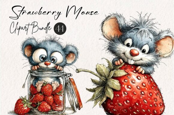 Strawberry Mouse PNG Clipart: A Designer's Delightful Asset