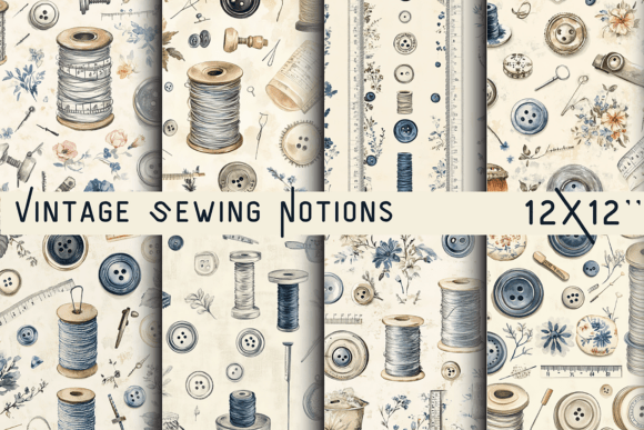 Timeless Charm: Using Vintage Sewing Notions Backgrounds