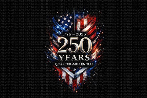 USA 250 Years Quarter Millennial PNG: A Bold Design Asset