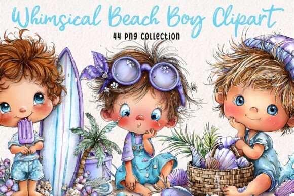Whimsical Beach Boy PNG Clipart: Your Go-To Summer Design Asset