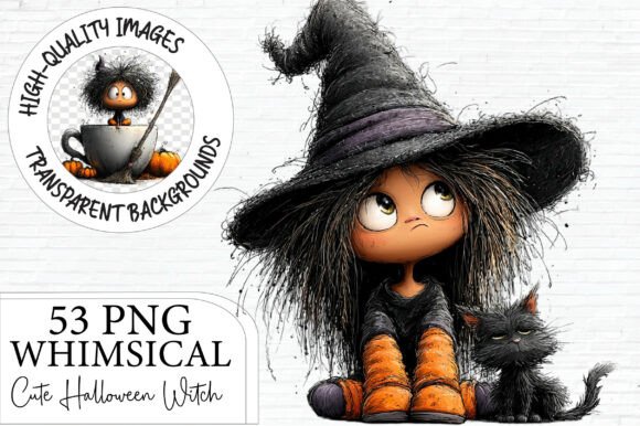 Whimsical Cute Halloween Witch Clipart: Your Secret Design Potion